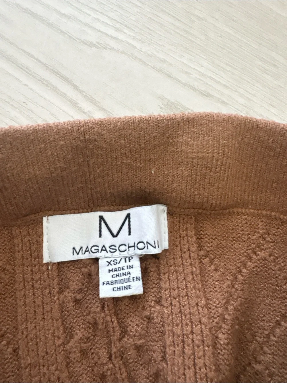 Brown Cable Knit Pencil Skirt